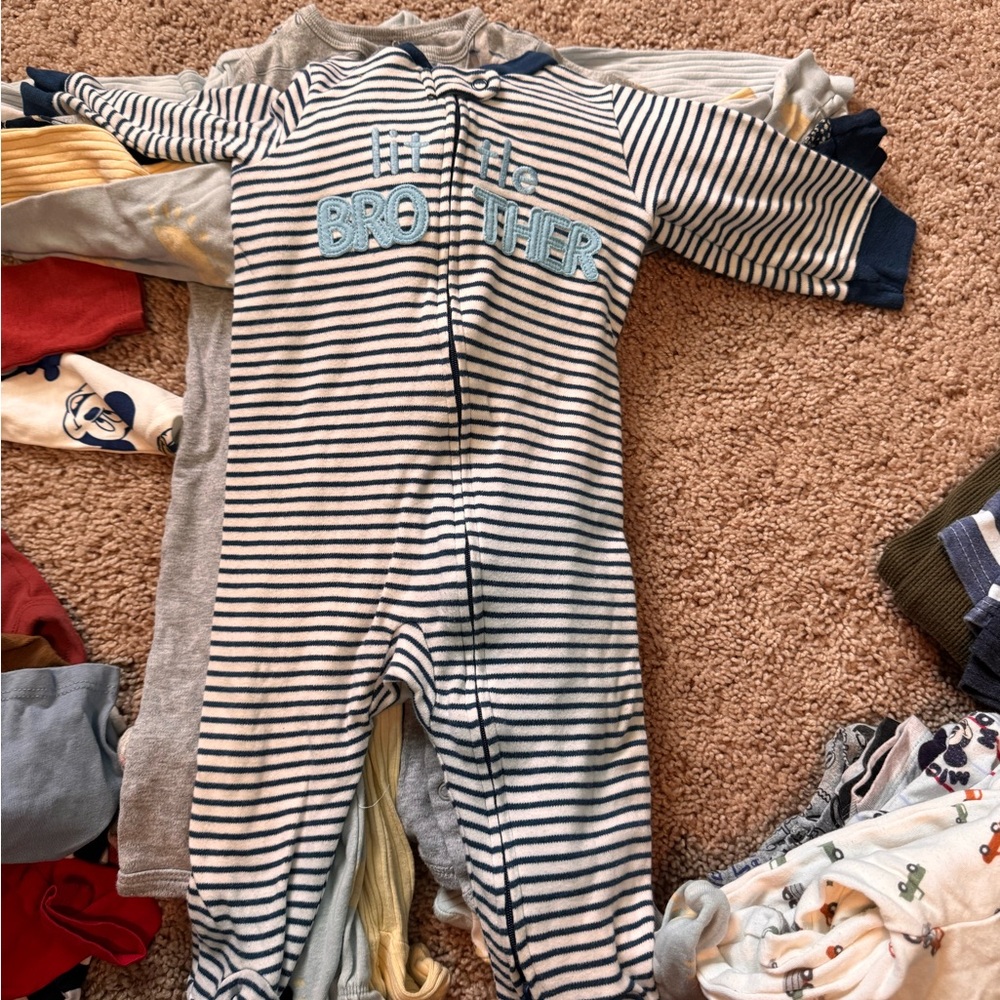 Carter's Navy and White Striped One Piece